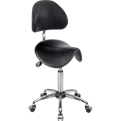 meychair Sitzhocker Assistant Basic Sattel Farbe der Sitzfläche: schwarz Farbe des Fußkreuzes: chrom