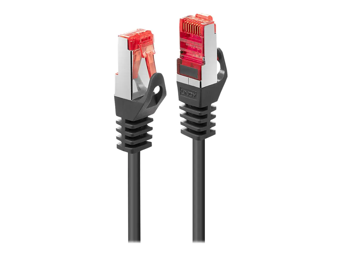 Lindy Basic - Patch-Kabel - RJ-45 (M) zu RJ-45 (M) - 30 cm - SFTP, PiMF - CAT 6 - geformt, ohne Haken, verseilt - Schwarz