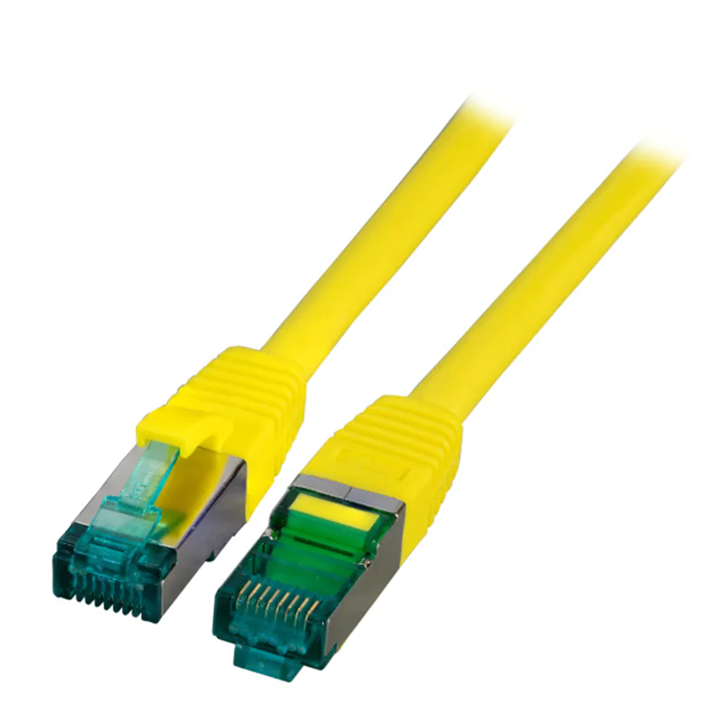 EFB-Elektronik - Patch-Kabel - RJ-45 (M) zu RJ-45 (M) - 1.5 m - 6 mm - SFTP - CAT 6a - IEEE 802.3af/IEEE 802.3at/IEEE 802.3bt - halogenfrei, geformt, ohne Haken, silikonfrei - Gelb
