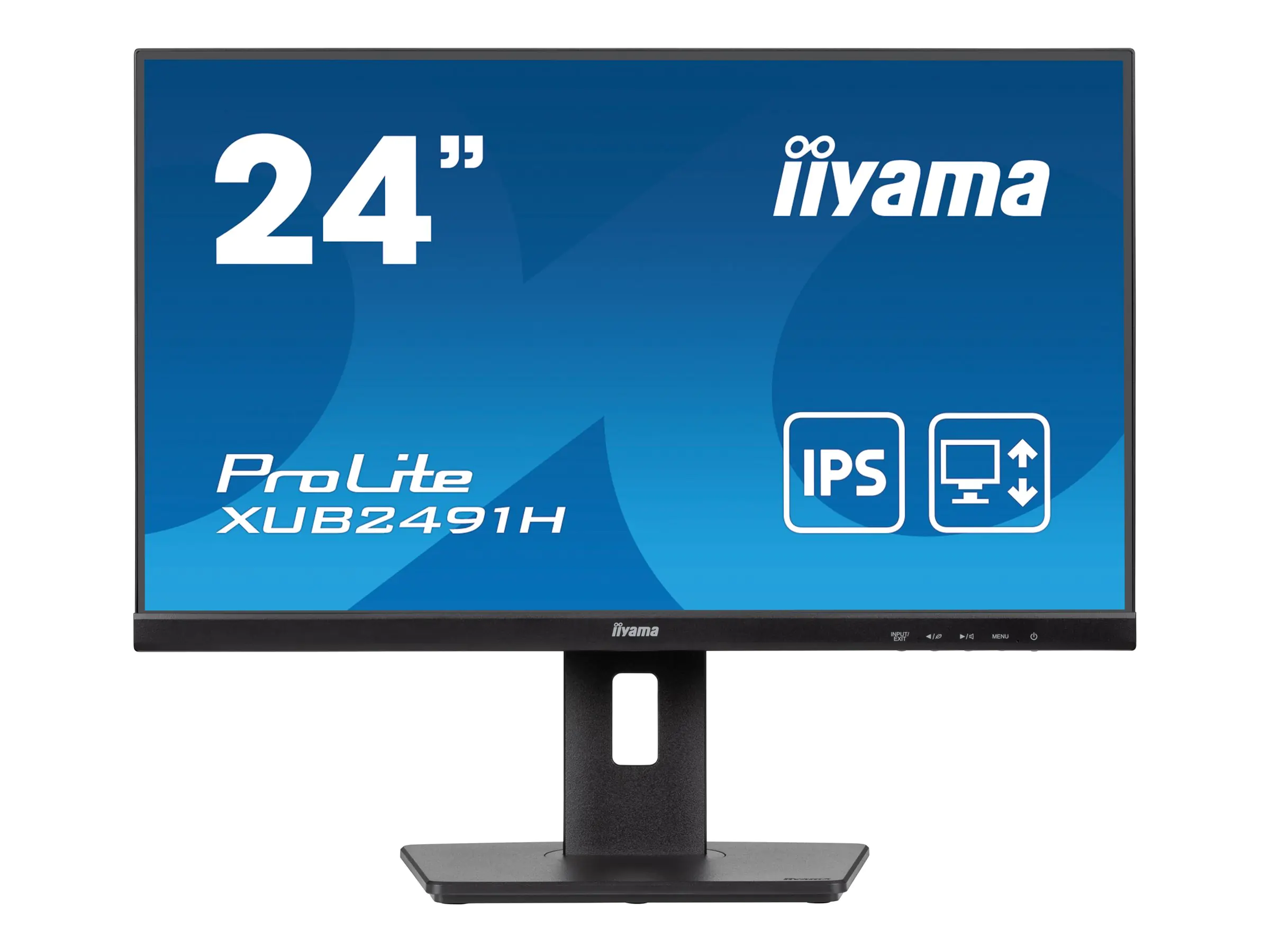 Iiyama ProLite XUB2491H-B1 - LED-Monitor - 61 cm (24") (23.8" sichtbar) - 1920 x 1080 Full HD (1080p) @ 100 Hz - IPS - 300 cd/m² - 1300:1 - 0.5 ms - HDMI, DisplayPort - Schwarz, Matte