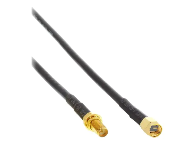 InLine - Antennenverlängerungskabel - R-SMA (M) zu R-SMA (W) - 2 m - doppelt abgeschirmtes Koaxialkabel - RG-58