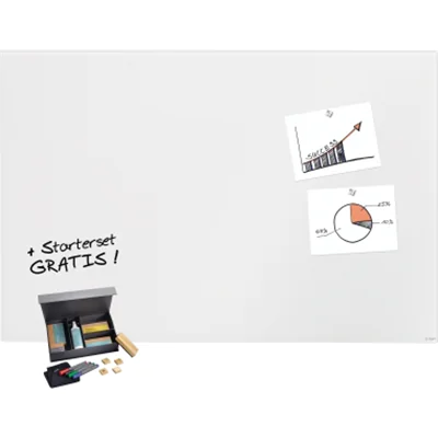 SIGEL Glasboard Artverum 150 x 100 x 1,8 cm (B x H x T) Tafel magnethaftend inkl. Sigel Toolkit BA311, zwei extra-starker SuperDym-Magnete Tempered Glas hellgrau