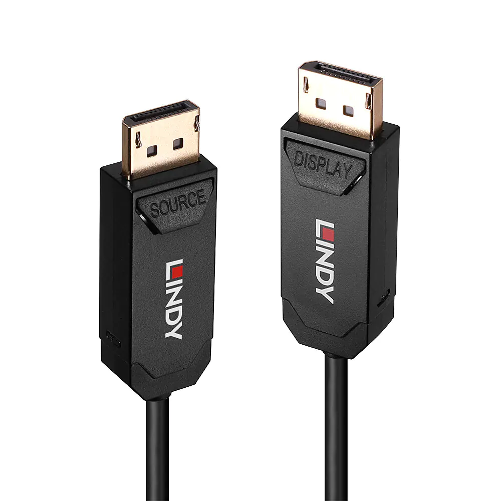 Lindy - DisplayPort-Kabel - DisplayPort (M) zu DisplayPort (M) - DisplayPort 2.0 - 15 m - unterstützt 8K 60 Hz (7680 x 4320), unterstützt 4K 144 Hz (3840 x 2160), UHBR10 - Schwarz