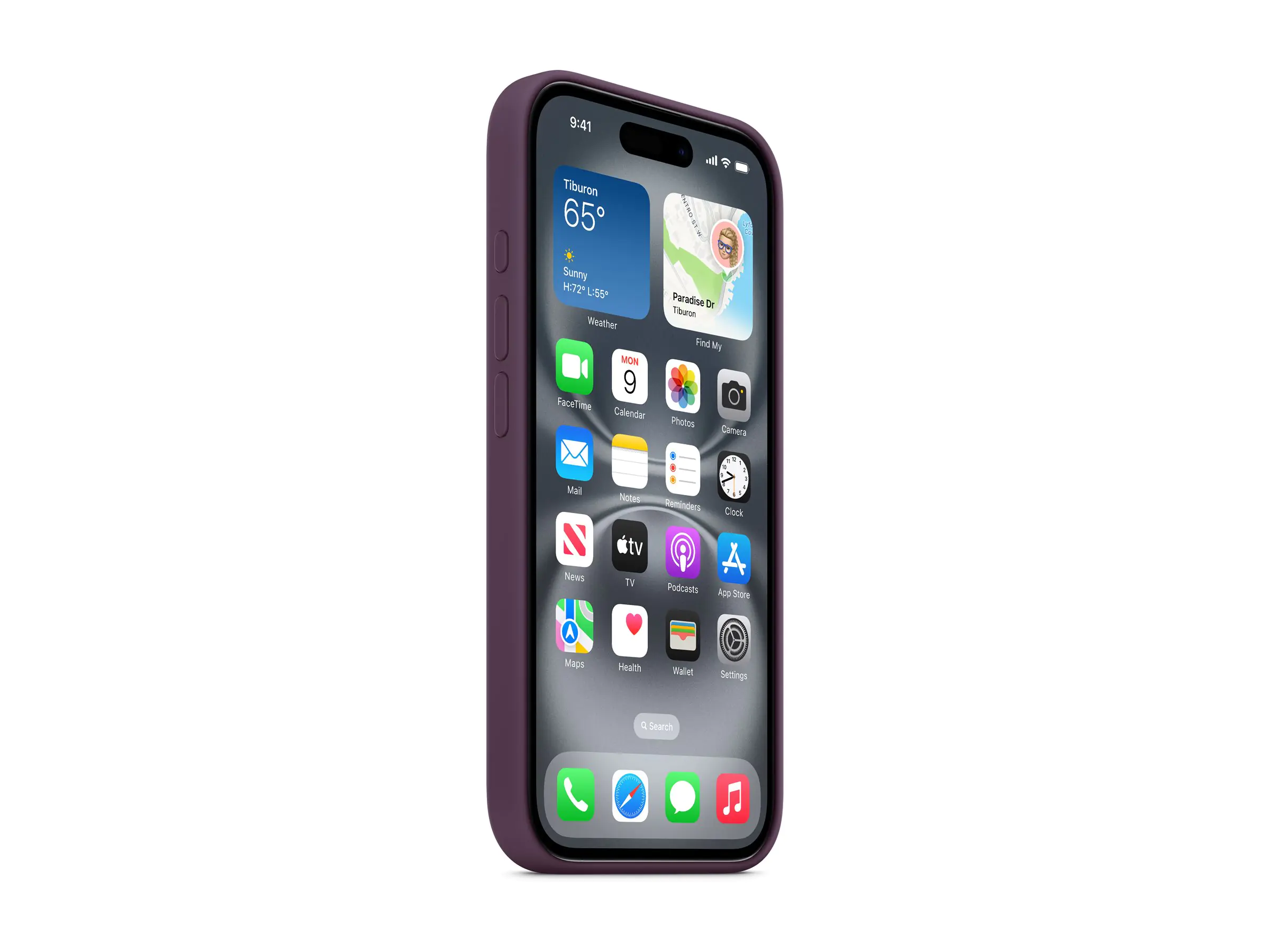 Apple - Hintere Abdeckung für Mobiltelefon - kompatibel mit MagSafe - Silikon - Pflaume - für iPhone 16