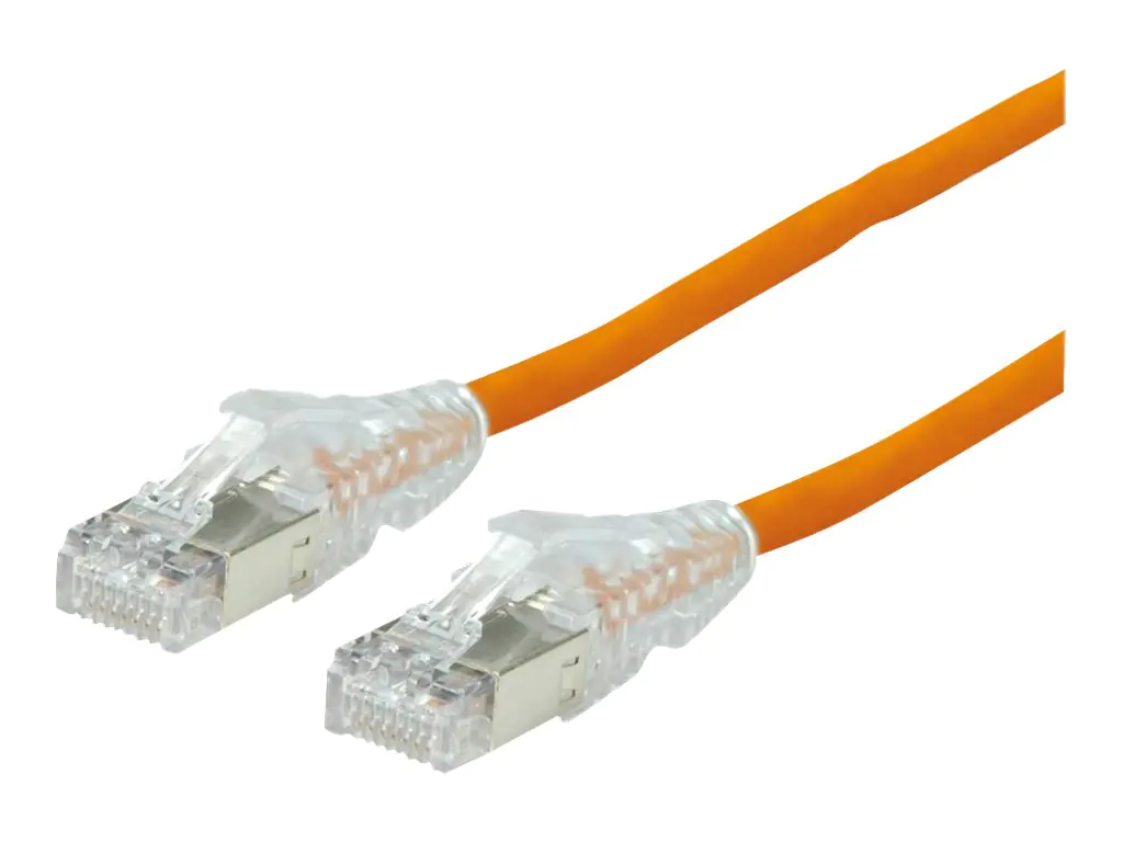 Dätwyler - Patch-Kabel - RJ-45 (M) zu RJ-45 (M) - 15 m - SFTP, PiMF - CAT 6a - geschirmt, halogenfrei, ohne Haken, verseilt - orange
