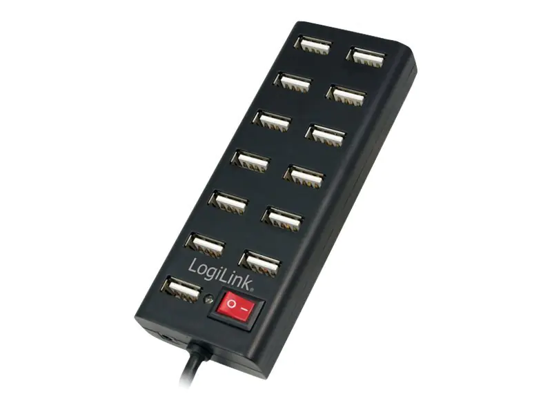 LogiLink USB 2.0 Hub 13-Port with On/Off Switch - Hub - 13 x USB 2.0 - Desktop
