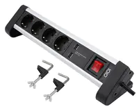 Olympia SL 2425 U - 1,5 m - 4 AC-Ausgänge - Indoor - 1,5 mm² - Schwarz - Silber - Aluminium