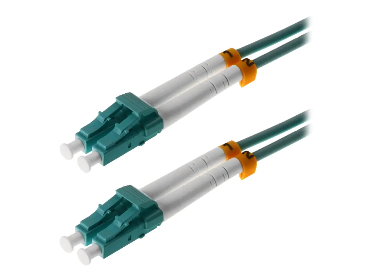 Helos - Patch-Kabel - LC Multi-Mode (M) zu LC Multi-Mode (M) - 1.5 m - Glasfaser - Duplex - 50/125 Mikrometer - OM3 - Aquamarin Helos - Patch-Kabel - LC Multi-Mode (M) zu LC Multi-Mode (M) - 1.5 m - Glasfaser - Duplex - 50/125 Mikrometer - OM3 - Aquamarin