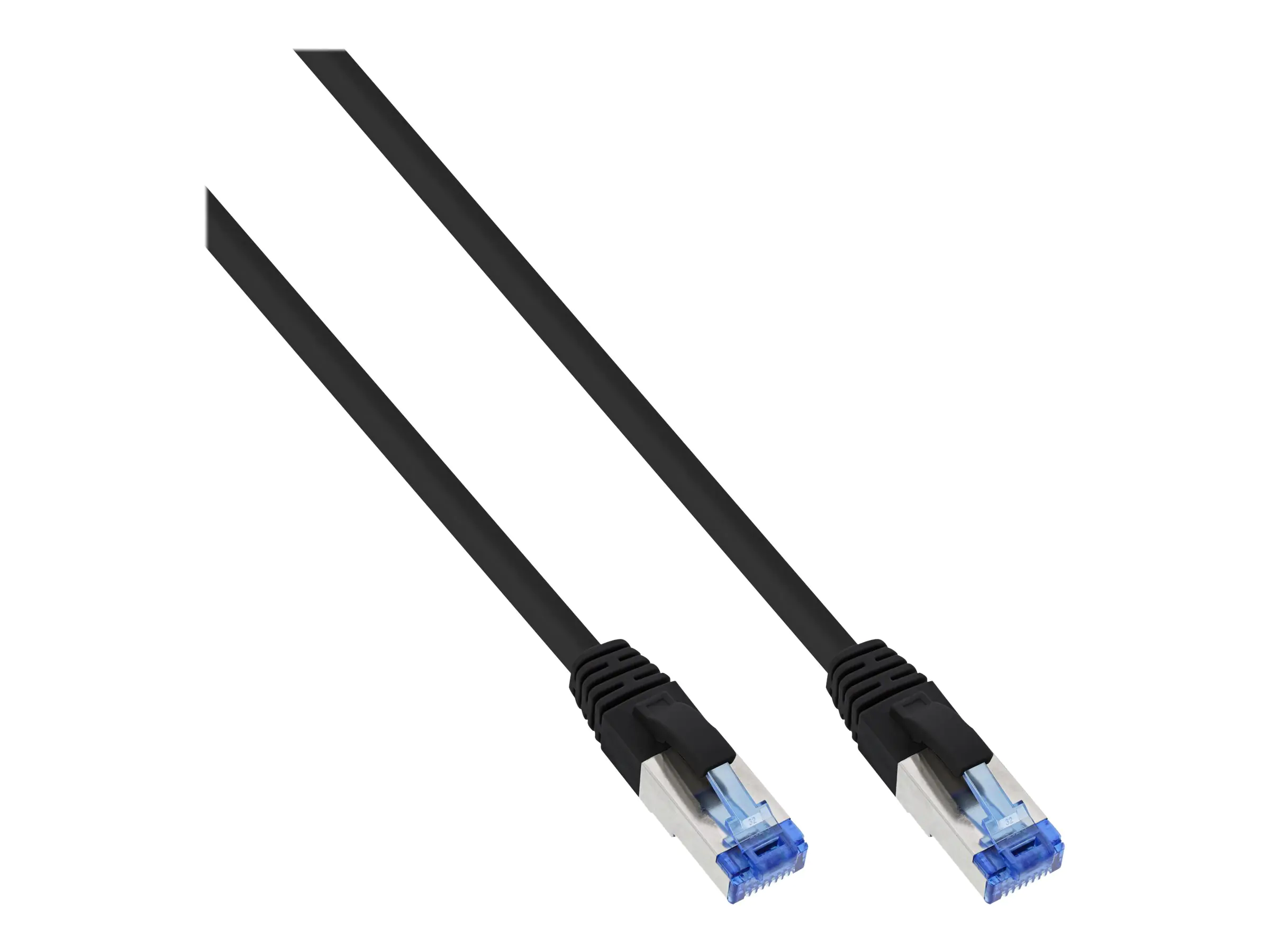 InLine - Patch-Kabel - RJ-45 (M) zu RJ-45 (M) - 2 m - SFTP, PiMF - CAT 6a - halogenfrei, ohne Haken, verseilt - Schwarz (Packung mit 40)