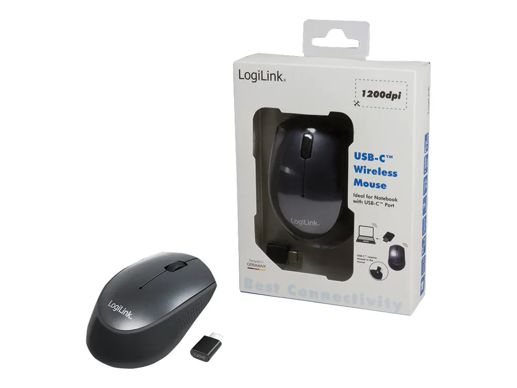 LogiLink - Maus - optisch - 3 Tasten - kabellos - 2.4 GHz - kabelloser Empfänger (USB)