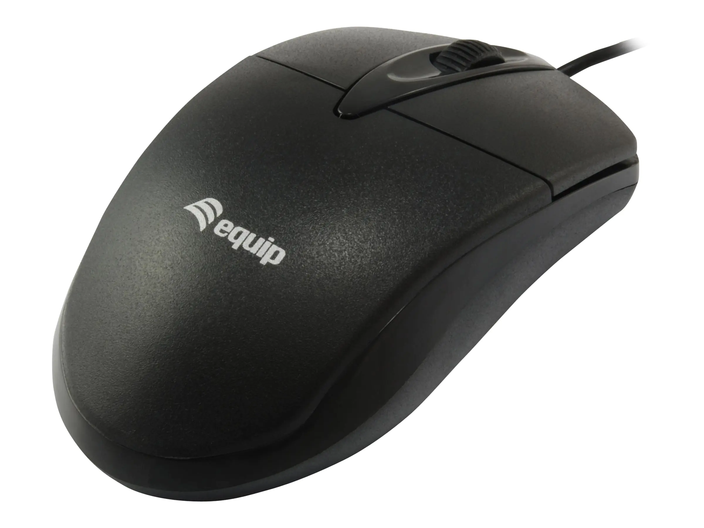 equip life - Maus - ergonomisch - rechts- und linkshändig - optisch - 3 Tasten - kabelgebunden - USB 2.0 - Schwarz