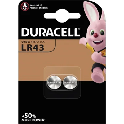 DURACELL Knopfzelle Electronics 052581 LR43 1,5V 2 St./Pack. DURACELL Knopfzelle Electronics 052581 LR43 1,5V 2 St./Pack.
