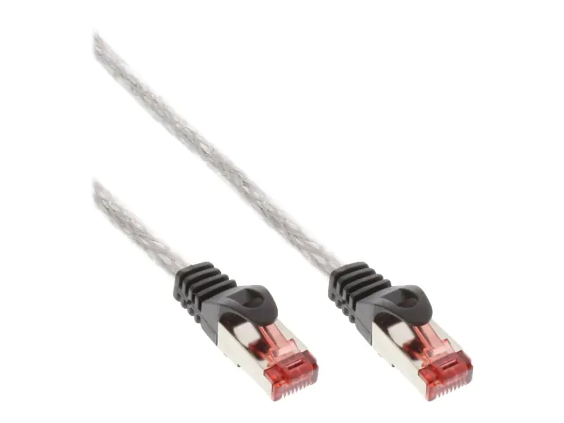 InLine - Patch-Kabel - RJ-45 (M) zu RJ-45 (M) - 25 cm - SSTP-Kabel - CAT 6 - geformt - durchsichtig