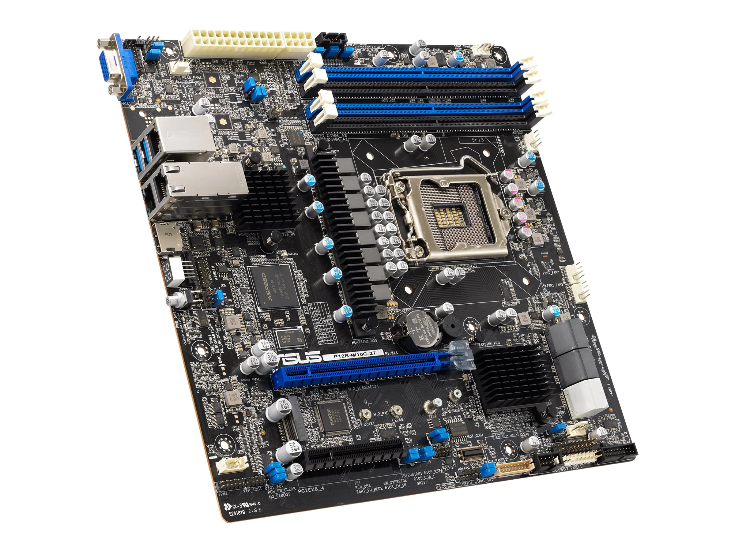 ASUS P12R-M/10G-2T - Motherboard - micro ATX - LGA1200-Sockel - C252 Chipsatz - USB 3.2 Gen 2, USB 3.2 Gen 1 - 2 x 10 Gigabit LAN - Onboard-Grafik