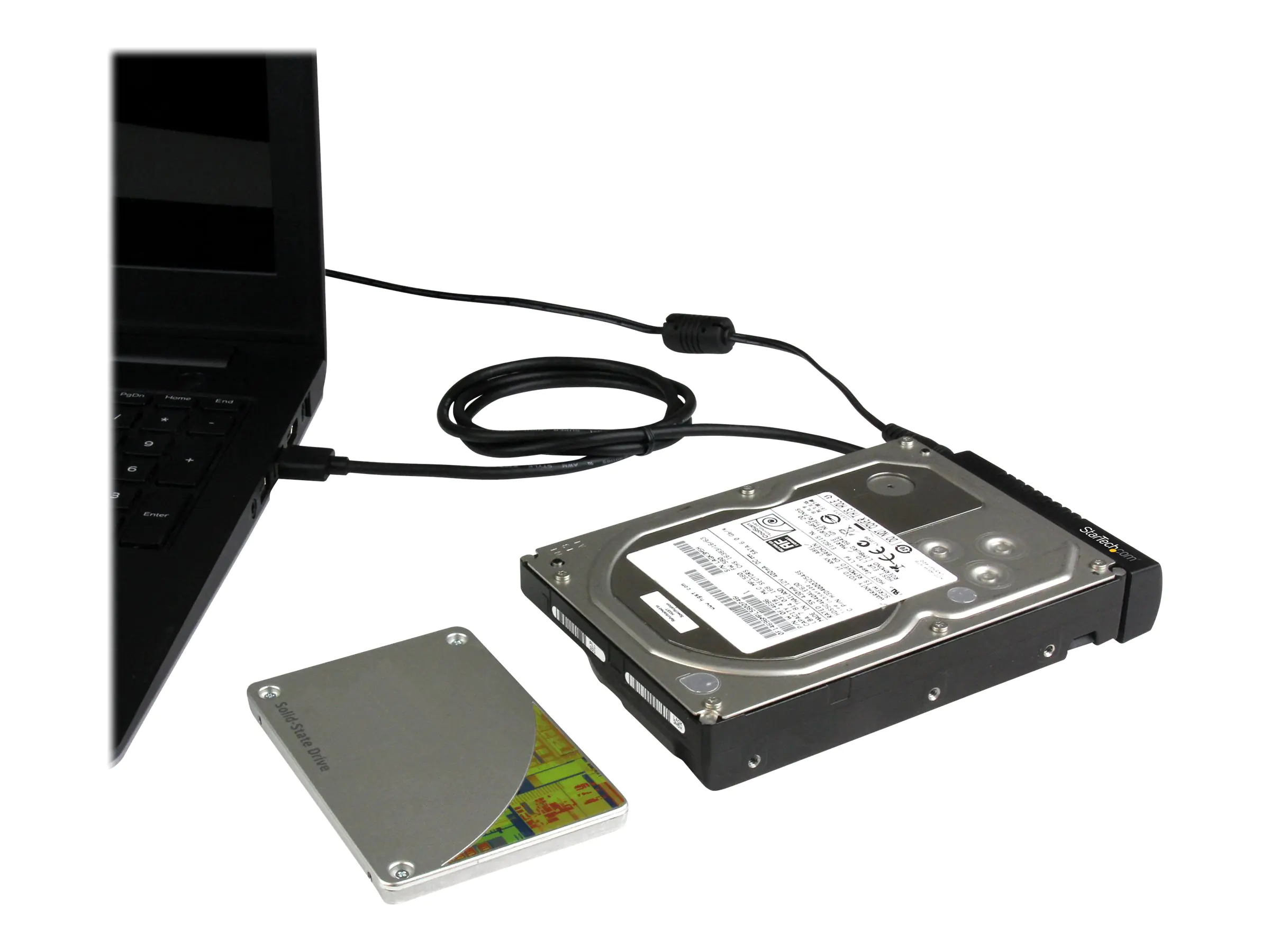 StarTech USB 3.1 (10Gbit/s) Adapter Kabel für 2,5" und 3,5" SATA SSD/HDD Laufwerke - Unterstützt SATA III - Speicher-Controller - 2.5", 3.5" (6.4 cm, 8.9 cm) - SATA 6Gb/s - 600 MBps - USB 3.1 (Gen 2) - Schwarz