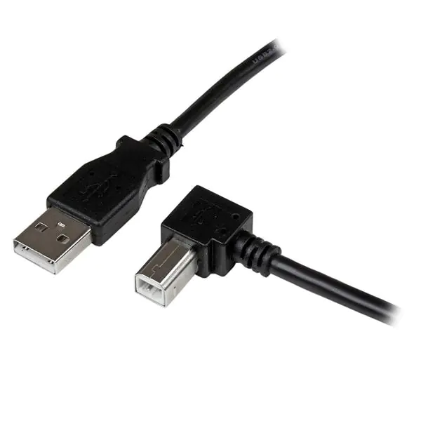 StarTech 2m USB 2.0 A auf B Kabel rechts gewinkelt - St/St - USB Druckerkabel - USB-Kabel - USB Typ B (M) zu USB (M) - USB 2.0 - 2 m - 90° Stecker - Schwarz