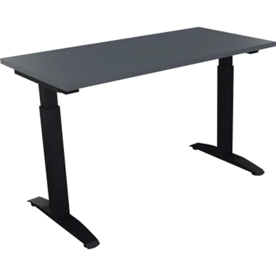 Schreibtisch Kufe Einzels. Quadrat B1200xT600xH650-850 an/Lavagrau Schreibtisch Kufe Einzels. Quadrat B1200xT600xH650-850 an/Lavagrau