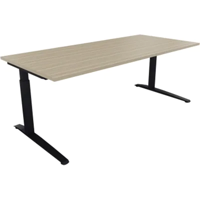 Schreibtisch Kufe Einzels. Quadrat B2000xT900xH650-850 an/Eiche Natur