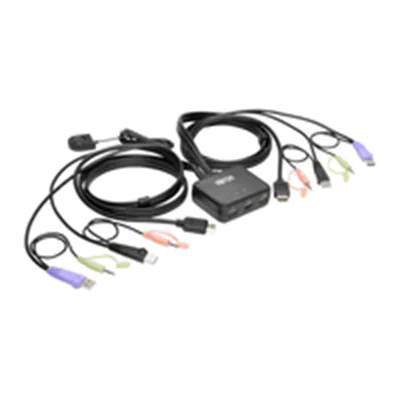 Eaton Tripp Lite series 2-Port USB/HD Cable KVM Switch with Audio/Video, Cables and USB Peripheral Sharing - KVM-/Audio-/USB-Switch - 2 x KVM/Audio/USB - 1 lokaler Benutzer - Desktop