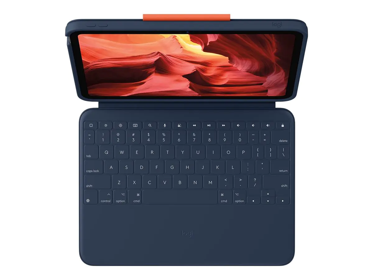 Logitech Rugged Combo 4 - Tastatur und Foliohülle - Apple Smart connector - Classic Blue - für Apple 10.9-inch iPad (10. Generation) 920-011191