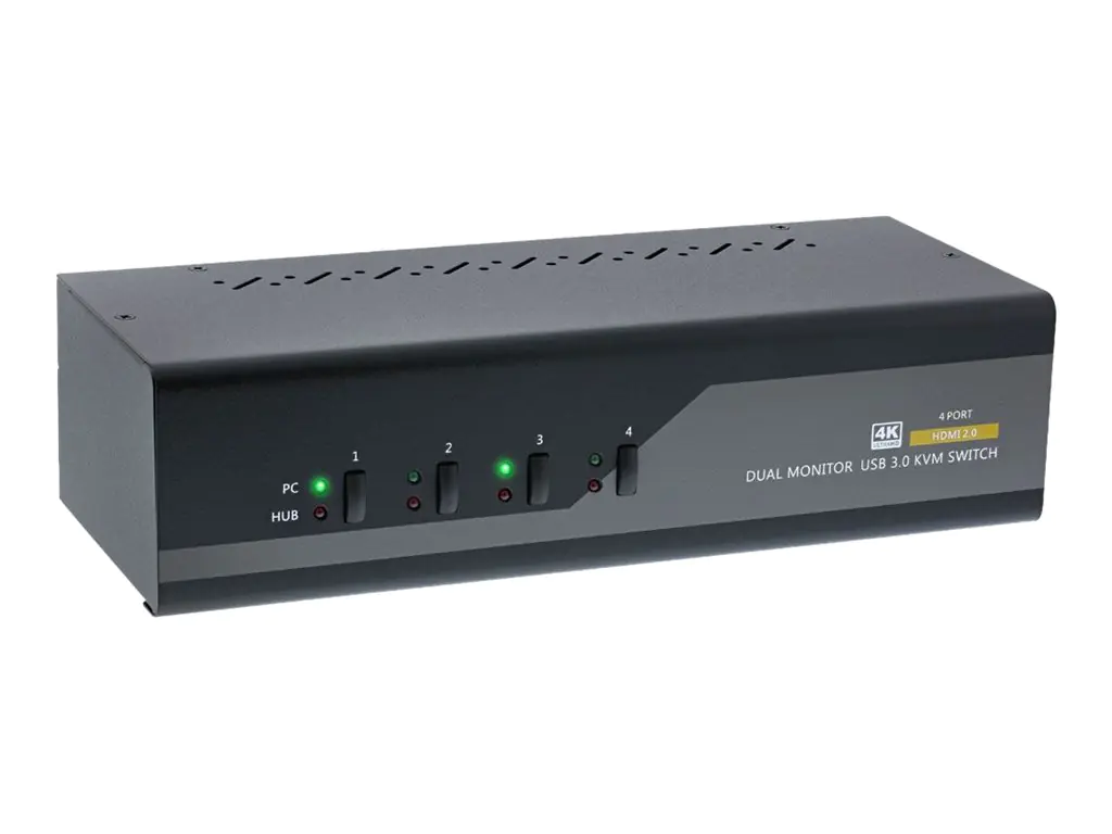 InLine 62654I - KVM-/Audio-/USB-Switch - 4 x KVM/Audio/USB - 1 lokaler Benutzer - Desktop