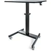 StarTech Höhenverstellbarer Schreibtisch - Sit Stand Workstation - Ergonomischer Stehpult mit Rollen - One-Touch-Lift für Lehrer/Schüler (STSCART2) - Sitz-/ Stehtisch - mobil - elektrische Höhenverstellung - Schwarz - Schwarz Basis