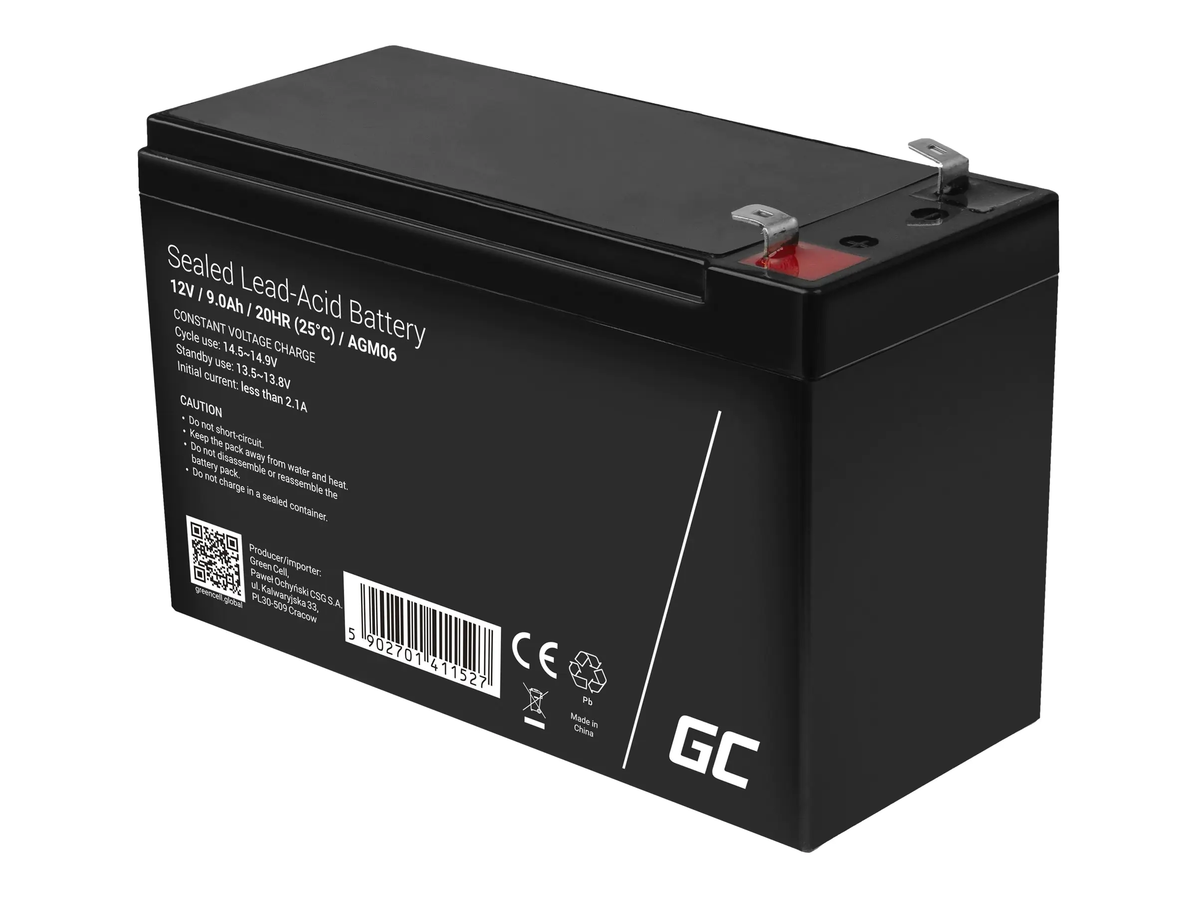 Green Cell - USV-Akku - 1 x Batterie - Bleisäure - 9 Ah - Schwarz