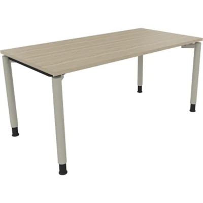 Schreibtisch Vierfuß Rundrohr B1600xT800xH680-820 si/Eiche Natur Schreibtisch Vierfuß Rundrohr B1600xT800xH680-820 si/Eiche Natur