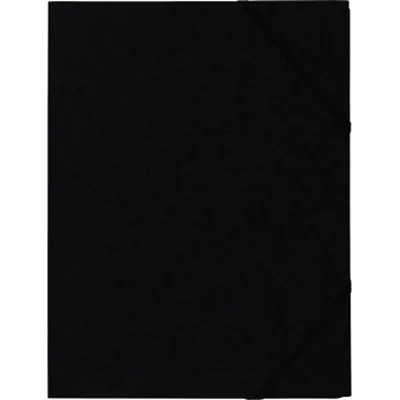 Exacompta Eckspannmappe mit Gummizug ohne Klappen, Colorspan-Karton 355g, bedruckt, für Format DIN A4 - Schwarz, Klappenordner, A4, Karton, Schwarz, 250 Blätter, 355 g/m² 555411E