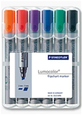 STAEDTLER Flipchartmarker Lumocolor 356 B WP6 2-5mm sort. 6 St./Pack.