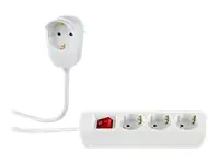 REV Powersplit - Steckdosenleiste - Wechselstrom 230 V - 3500 Watt - Ausgangsanschlüsse: 4 (4 x Europlug) - 5 m Schnur - weiß