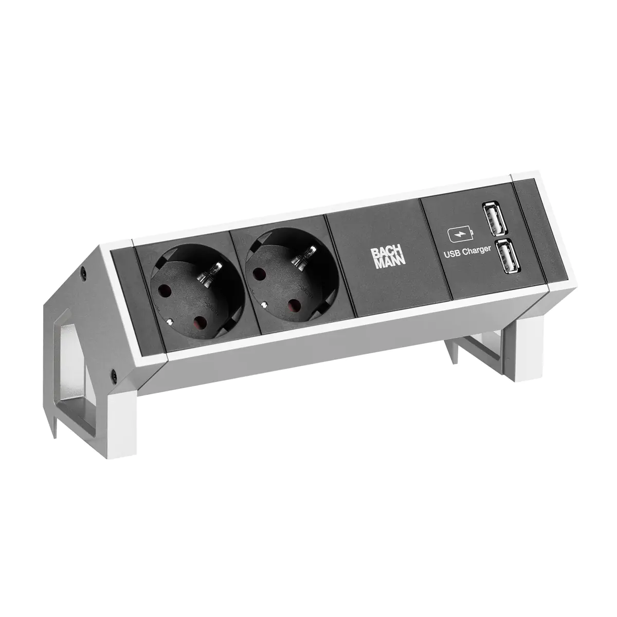 Bachmann DESK 2 - Steckdosenleiste - Eingabe, Eingang GST18 - Ausgangsanschlüsse: 2 (2 x USB, 2 x Spannung) - 20 cm Schnur - Deutschland - weiß
