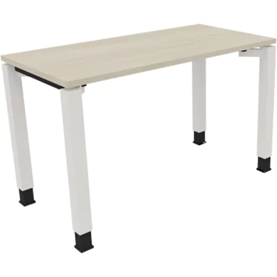 Schreibtisch Vierfuß Quadratrohr B1200xT600xH680-820 ws/Akazie hell Schreibtisch Vierfuß Quadratrohr B1200xT600xH680-820 ws/Akazie hell