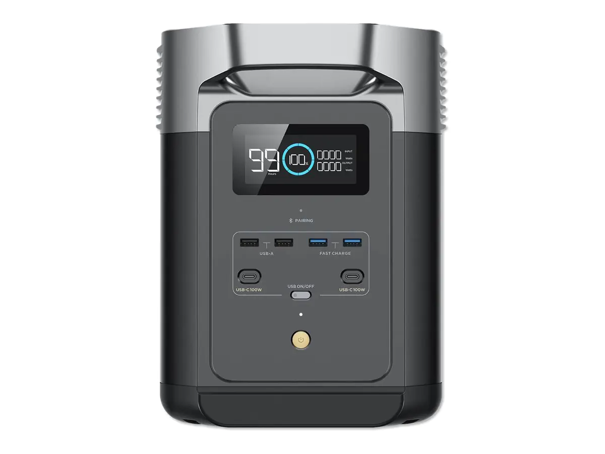 EcoFlow Delta 2 - Tragbares kraftwerk - Lithiumeisenphosphat - 1024 Wh - Wi-Fi, Bluetooth - Ausgangsanschlüsse: 13 - Europa