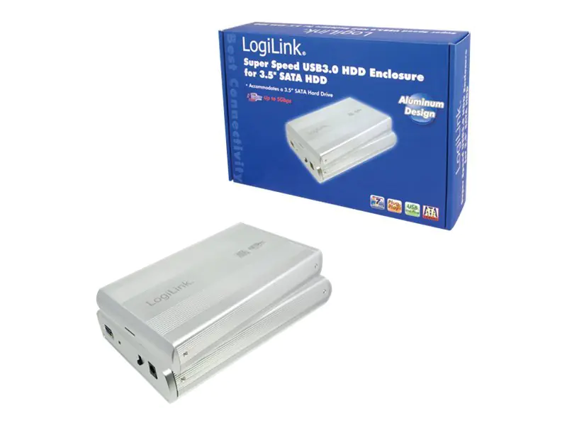 LogiLink Super Speed USB3.0 HDD Enclosure for 3,5" SATA HDD - Speichergehäuse - 3.5" (8.9 cm) - SATA 3Gb/s - USB 3.0