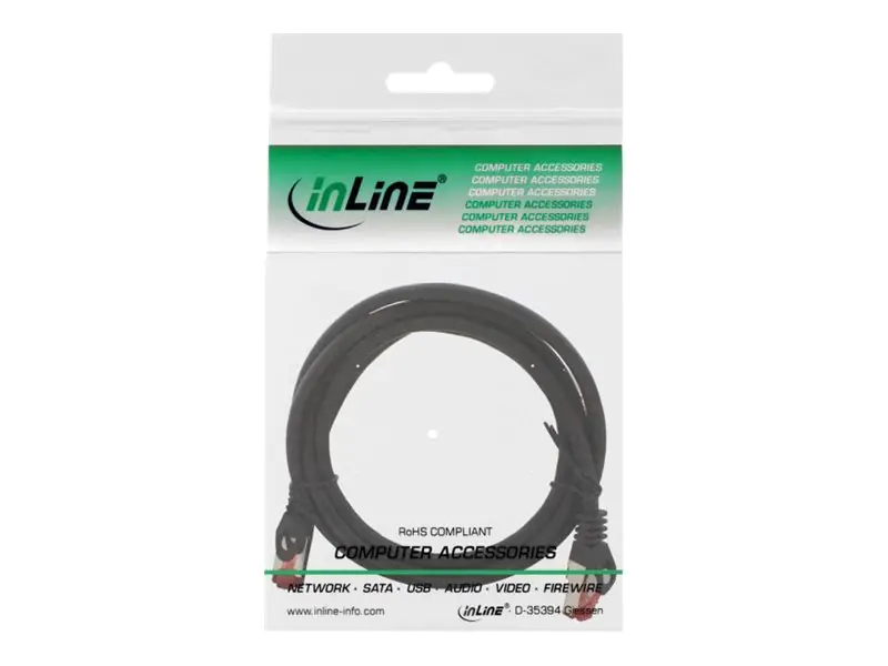 InLine - Patch-Kabel - RJ-45 (M) zu RJ-45 (M) - 1 m - SFTP, PiMF - CAT 6 - geschirmt, halogenfrei, geformt - Schwarz