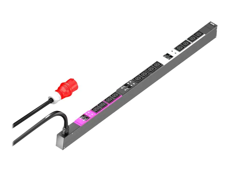 Rittal PDU Basic - Stromverteilungseinheit - Wechselstrom 400 V - 22 kW - 3 Phasen - Ausgangsanschlüsse: 12 (12 x IEC 60320 C19) - 0U - 3 m Schnur