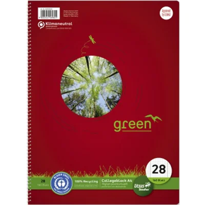 Staufen Collegeblock Green 608590028 DIN A4 70g kar./Rnd 160Bl