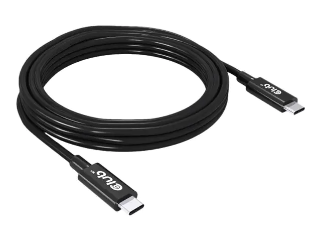 Club 3D - USB-Kabel - 24 pin USB-C (M) zu 24 pin USB-C (M) - USB4 Gen3x2 - 48 V - 5 A - 3 m - bi-direktional, unterstützt bis zu 240 W Spannungsversorgung, Baureihe mit erweitertem Leistungsbereich (EPR, Support von 8K 60 Hz, Support von 4K 120 Hz, aktiv,