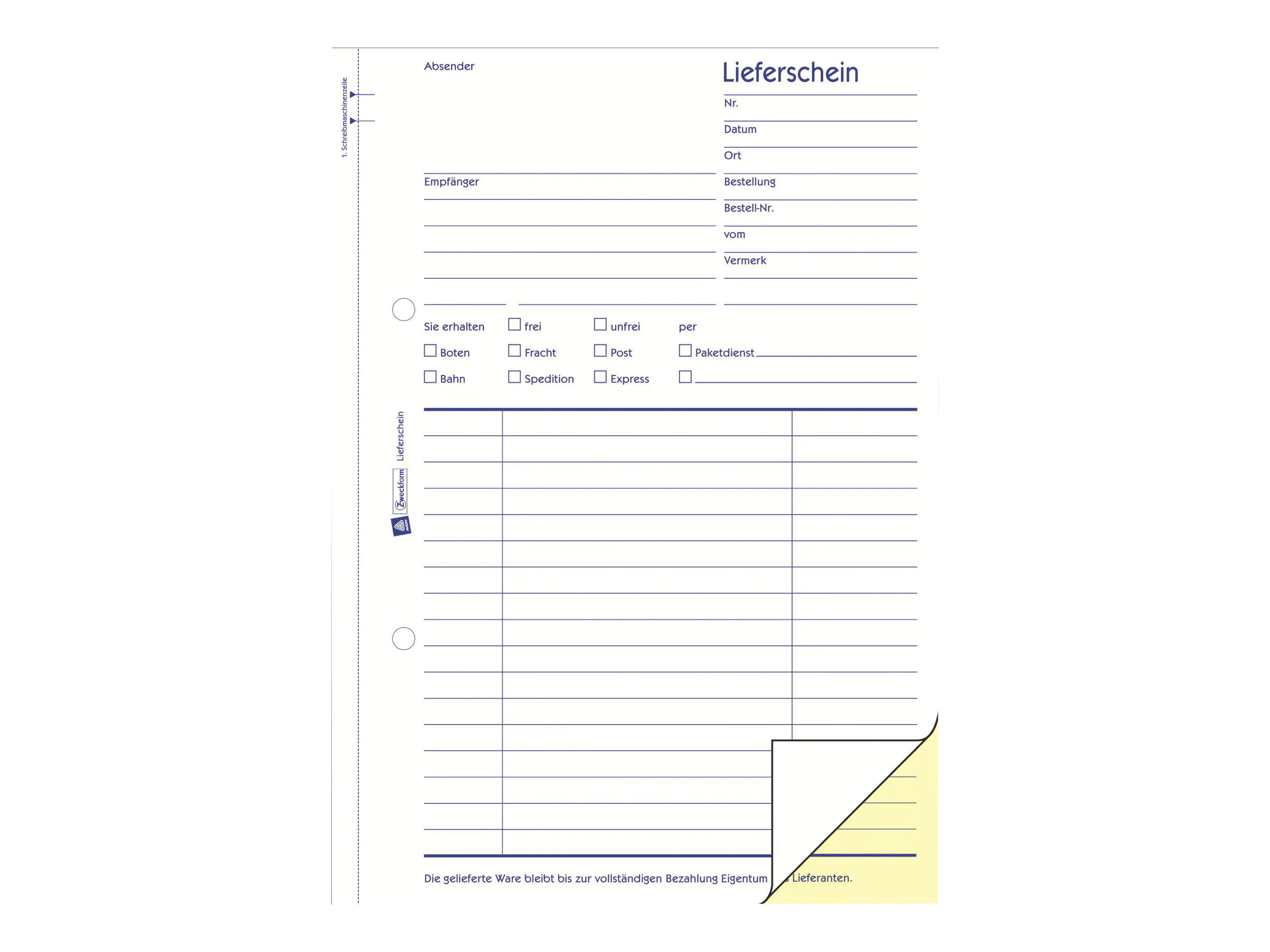 Avery Zweckform Lieferschein - 40 Blatt - A5 (148 x 210 mm) 1720