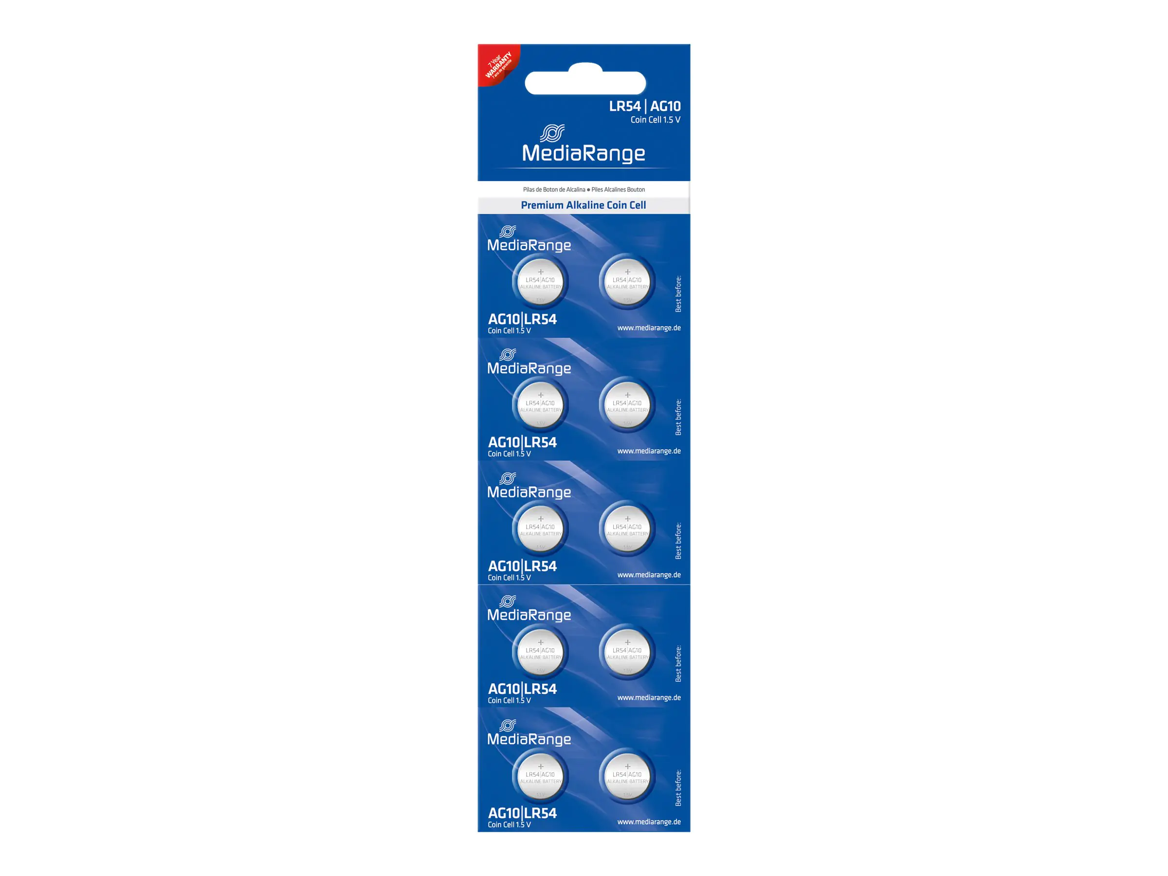 MediaRange Premium - Batterie 10 x LR54 - Alkalisch - 72 mAh