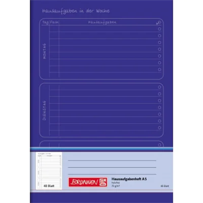 Brunnen Schulheft Vivendi A4 Anfängerlineatur (2. Schuljahr) mit punktierter Mittellinie mit Rand, Lin. dm blau, Liniertes Papier, Blau, 16 Blätter, A4, 90 g/m², FSC 1046814