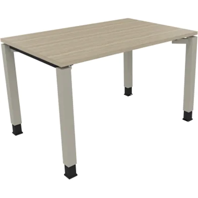 Schreibtisch Vierfuß Quadratrohr B1200xT800xH680-820 si/Eiche Natur