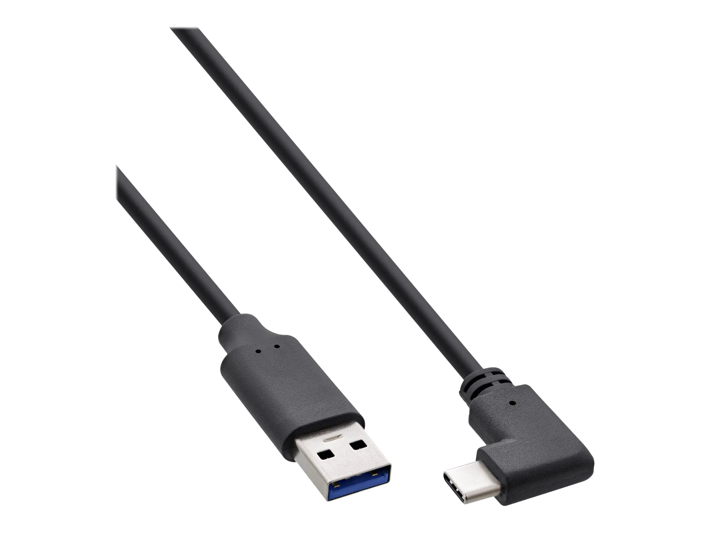 InLine - USB-Kabel - 24 pin USB-C (M) gewinkelt zu USB (M) - USB 3.2 - 5 V - 3 A - 1.5 m - bis zu 10 Gbps Datentransferrate - Schwarz
