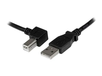 StarTech 2m USB 2.0 A auf B Kabel links gewinkelt - St/St - USB Druckerkabel - USB-Kabel - USB Typ B (M) zu USB (M) - USB 2.0 - 2 m - links-gewinkelter Stecker - Schwarz