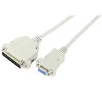 exertis Connect - Nullmodemkabel - DB-9 (W) zu DB-25 (M) - 3 m - Daumenschrauben - Grau
