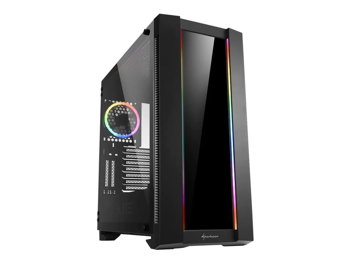 Sharkoon Elite Shark CA200G - Tower - E-ATX / SSI EEB - Seitenteil mit Fenster (gehärtetes Glas) - USB/Audio