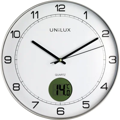 UNILUX Wanduhr Tempus 400094592 30,5cm Kunststoff metallgrau