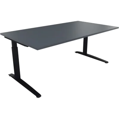 Schreibtisch Kufe Einzels. Quadrat B1800xT1000xH650-850 an/Lavagrau Schreibtisch Kufe Einzels. Quadrat B1800xT1000xH650-850 an/Lavagrau