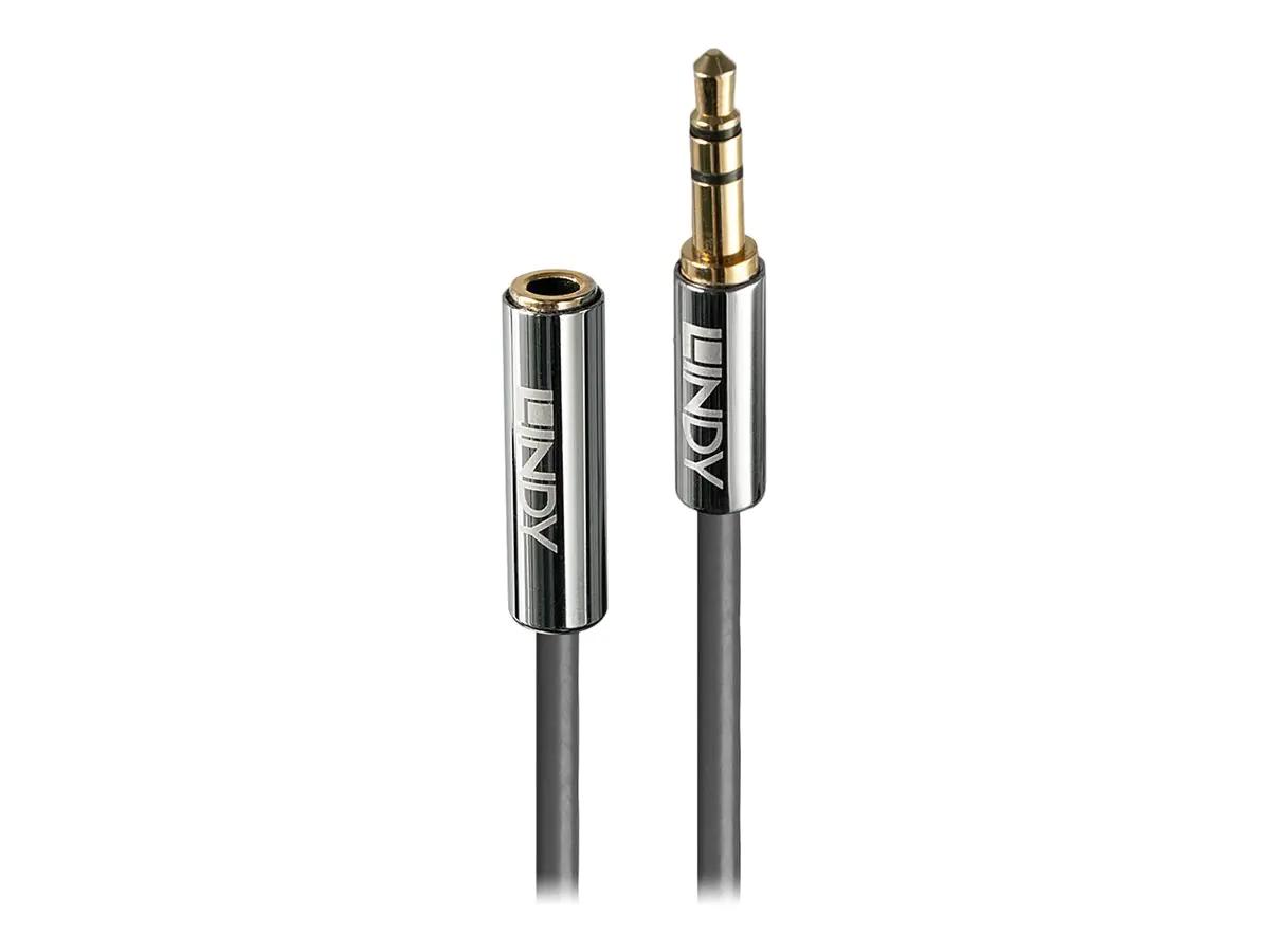 Lindy Cromo Line - Audioverlängerungskabel - mini-phone stereo 3.5 mm männlich zu mini-phone stereo 3.5 mm weiblich - 1 m - Anthrazit - rund